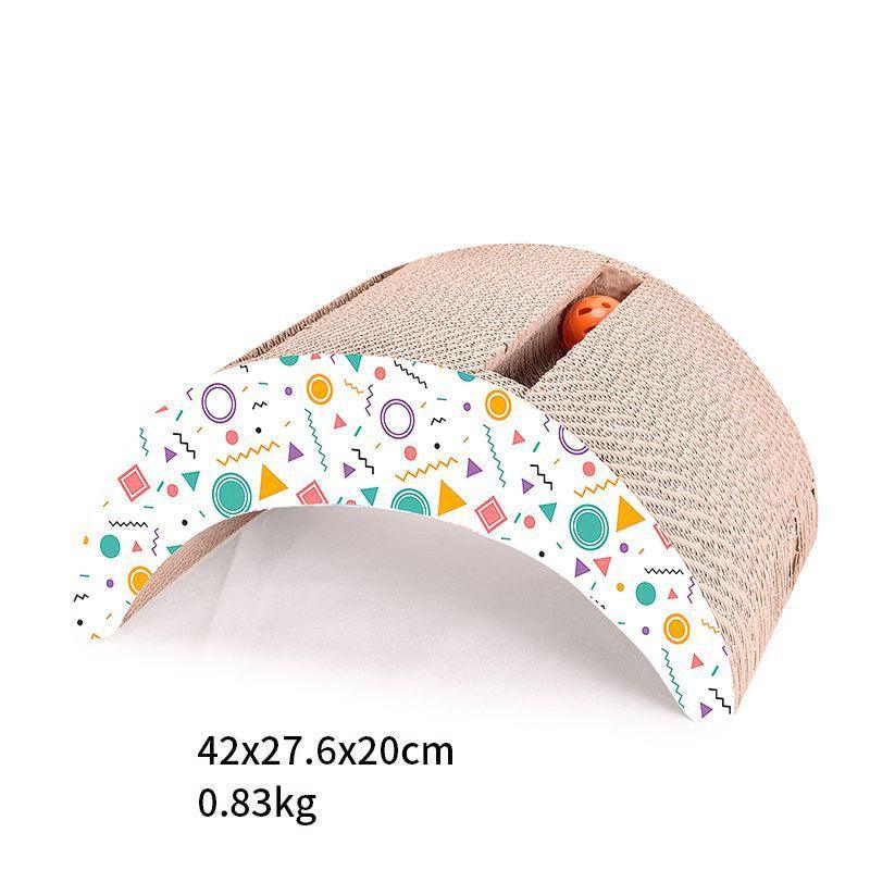 Cushion with geometric pattern label on a white background