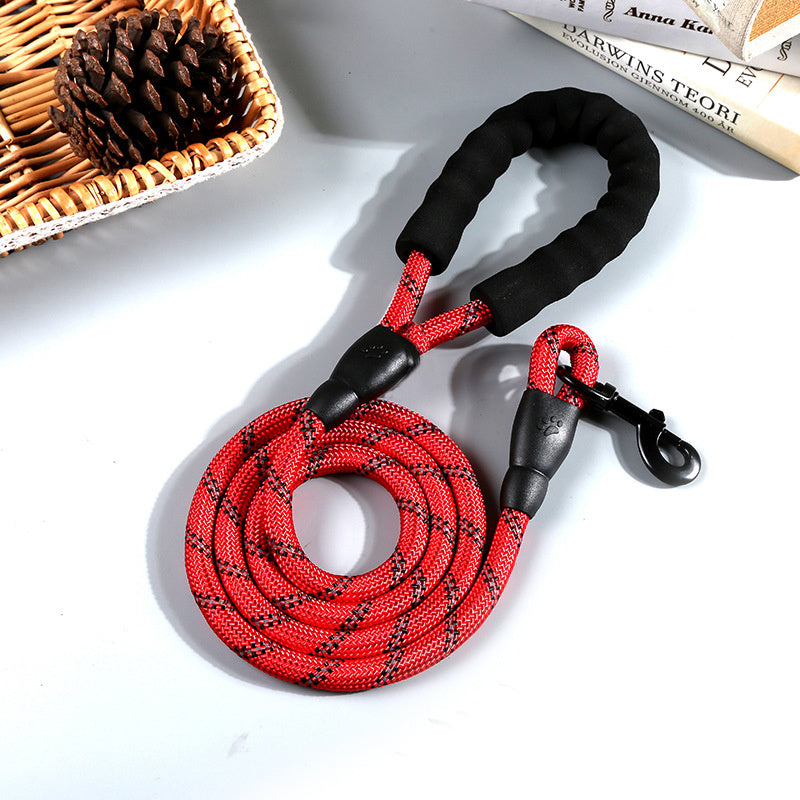 Reflective Nylon Round Rope Dog Leash – Durable, Comfortable & Night-Safe - Nose n Paws Pet Shop