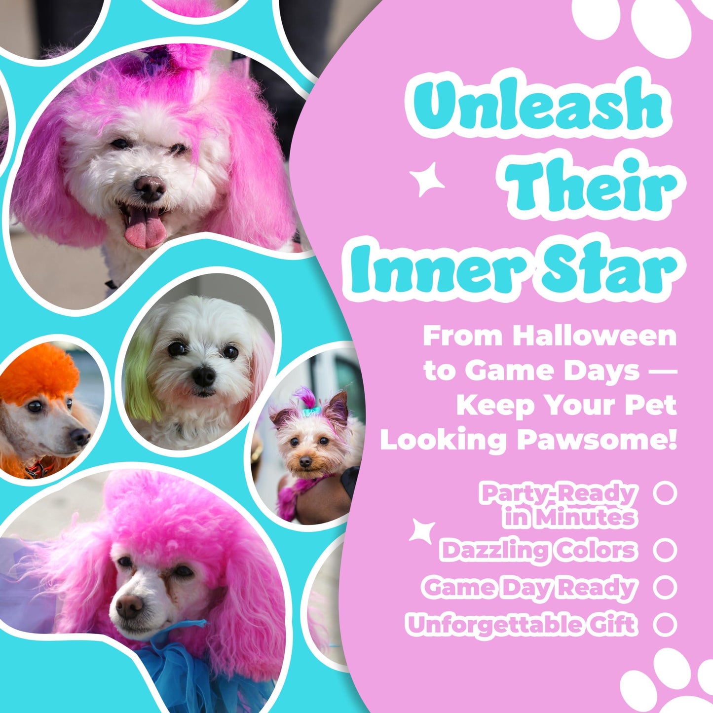 Dog Hair Dye 8 Color Dog Safe Hair Dye Dog Dye Non Toxic - Nose n Paws Pet Shop