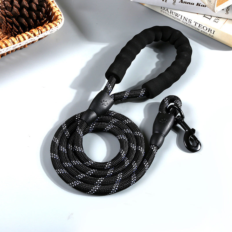 Reflective Nylon Round Rope Dog Leash – Durable, Comfortable & Night-Safe - Nose n Paws Pet Shop