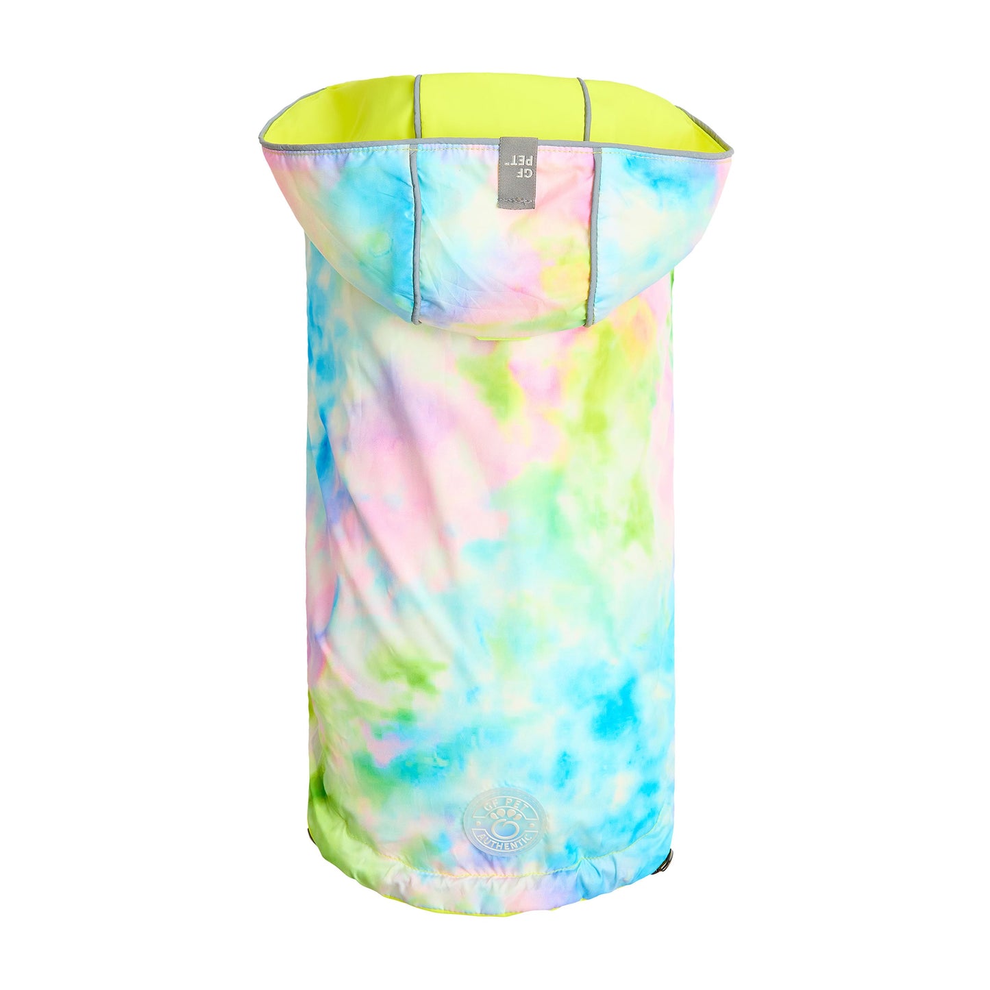 Colorful tie-dye sleeveless top on a white background