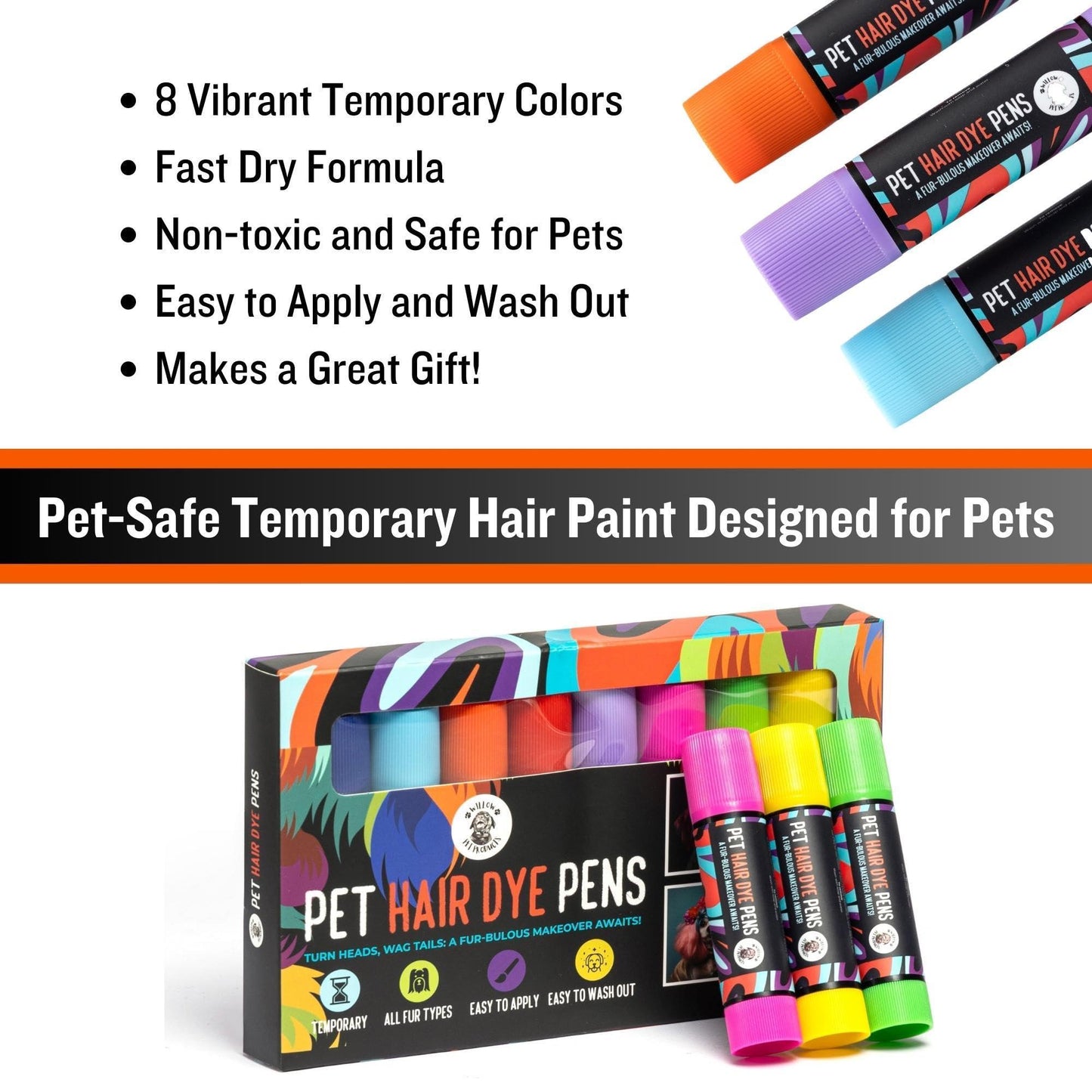 Dog Hair Dye 8 Color Dog Safe Hair Dye Dog Dye Non Toxic - Nose n Paws Pet Shop