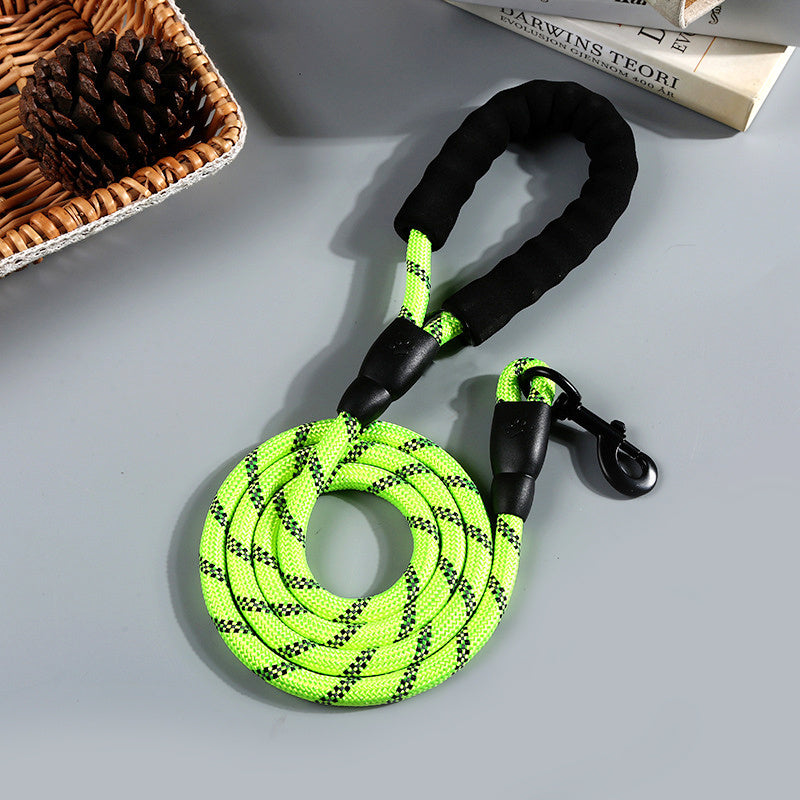 Reflective Nylon Round Rope Dog Leash – Durable, Comfortable & Night-Safe - Nose n Paws Pet Shop