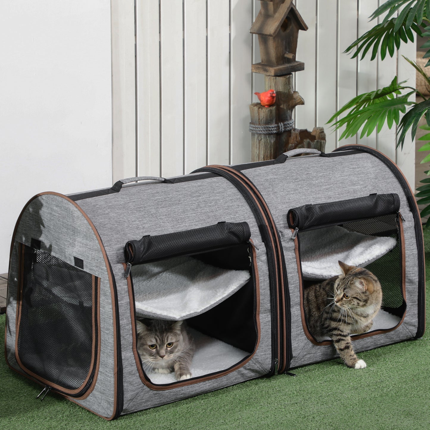 Portable Soft-Sided Pet Carrier with Divider – Lightweight, Breathable, and Convenient for Small Pets