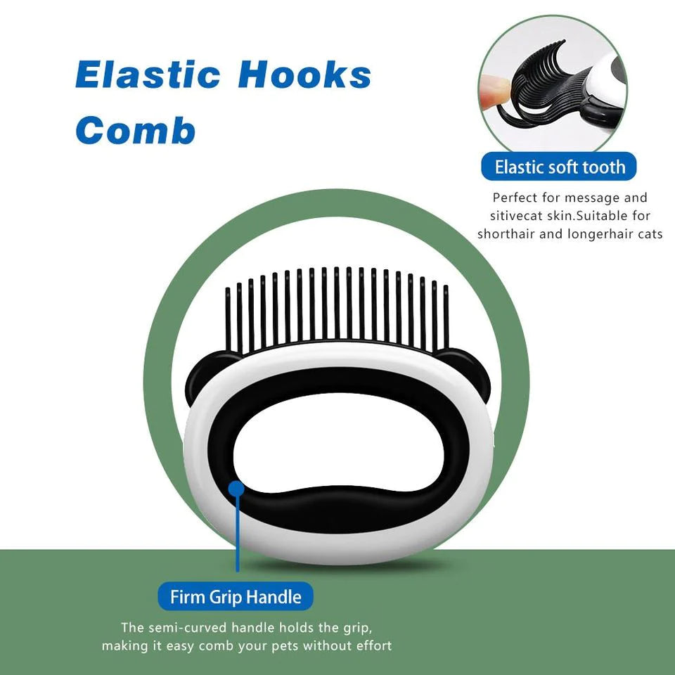 Elastic Hooks Comb with text and illustrations on a white background