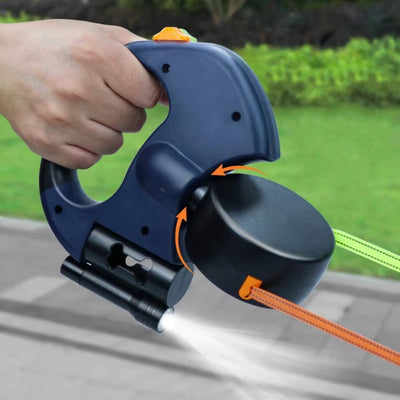 Dual Dog Leash with Built-In Spotlight &amp; Independent Braking System