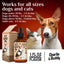 Pet hemp oil product with a dog and cat on a red background, featuring usage instructions.