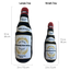 Two toy bottles labeled 'A Taste of France' with measurements for large and small toys.