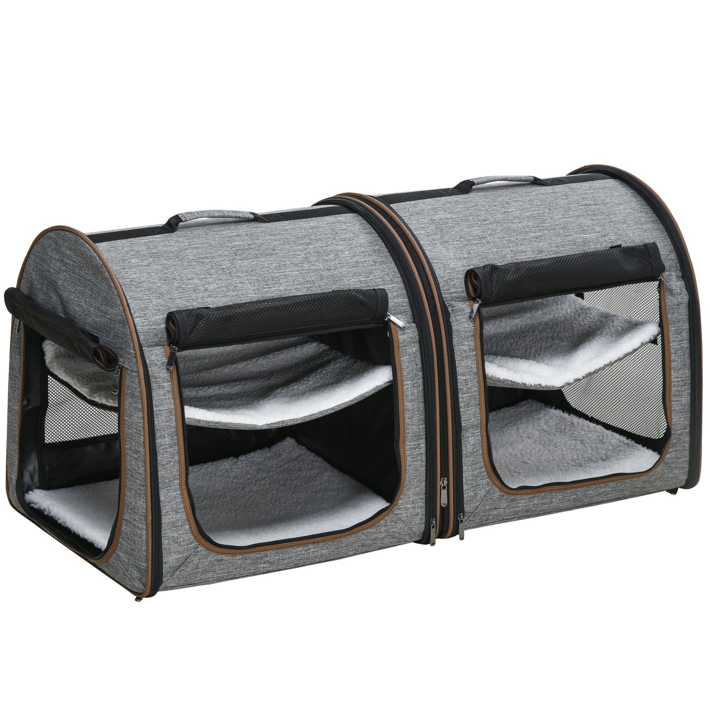 Portable Soft-Sided Pet Carrier with Divider – Lightweight, Breathable, and Convenient for Small Pets