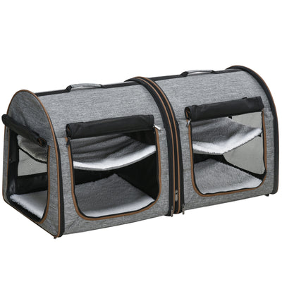 Portable Soft-Sided Pet Carrier with Divider – Lightweight, Breathable, and Convenient for Small Pets