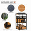 Outdoor cat play structure with material options displayed.