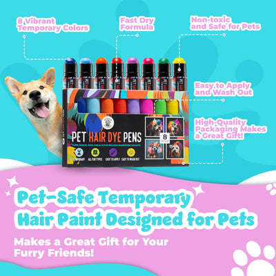 Dog Hair Dye  8 Color Dog Safe Hair Dye  Dog Dye Non Toxic - Nose n Paws Pet Shop