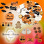 Collection of Halloween-themed dog treats with 'Bonne et Filou' branding on an orange gradient background.