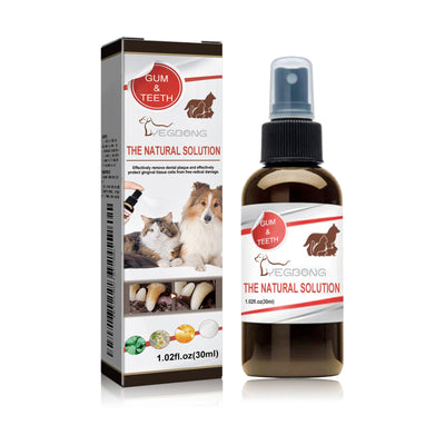 Pet Tooth Cleaning Spray – Easy Fresh Breath & Tartar Control for Dogs and Cats

Say goodbye to bad breath and plaque buildup with our Pet Tooth Cleaning Spray, the fast, no-fuss way to support your pet’s oral hygiene. Formulated with natural ingredients, this spray helps reduce tartar, plaque, and odor-causing bacteria—no brushing needed!

Just a few sprays a day directly into your pet’s mouth or water bowl can freshen breath, support healthy gums, and promote cleaner teeth. Ideal for pets who dislike toot