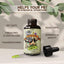 Hemp oil bottle for pets with dropper on a neutral background