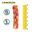 6-inch braided bully stick with measurement scale and weight information on a white background