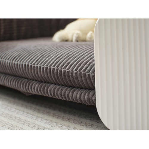 Gray textured rug on a white background