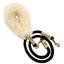 Dog leash with a fluffy white handle on a white background