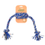 Dog rope toy with colorful tassels on a white background