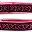 Pink and black dog collar with heart pattern