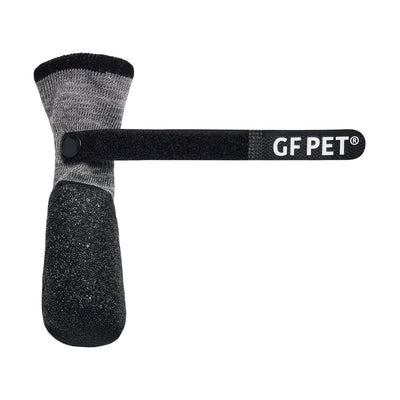 Gray and black pet product with 'GF PET' branding on a white background