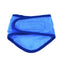 Blue pet diaper with mesh design on a white background
