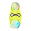 Neon yellow raincoat with tie-dye pattern on a white background