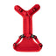 Red dog harness on a white background