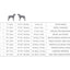 Dog size chart with breed classifications on a white background
