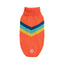 Orange dog sweater with blue and yellow zigzag pattern on a white background