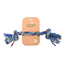 Dog toy with colorful braided rope on a branded card against a white background