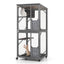 72 Inch TallWooden Cat House with Weatherproof Asphalt Roof-Gray-2