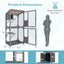 72 Inch TallWooden Cat House with Weatherproof Asphalt Roof-Gray-3