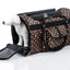 Pet carrier with floral pattern on a white background