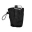 Black pouch with a carabiner on a white background
