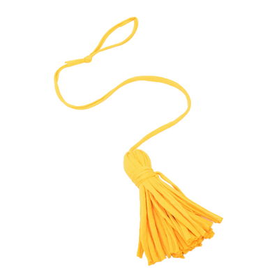 Yellow tassel on a white background