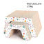 Stack of cardboard boxes with geometric pattern on a white background