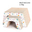 Three cardboard cat scratchers with geometric pattern on a white background