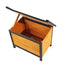 Wooden storage chest with a lid on a white background