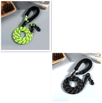 Reflective Nylon Round Rope Dog Leash – Durable, Comfortable & Night-Safe - Nose n Paws Pet Shop