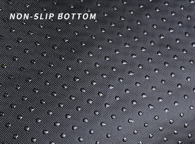 Textured surface with 'Non-Slip Bottom' text on a black background