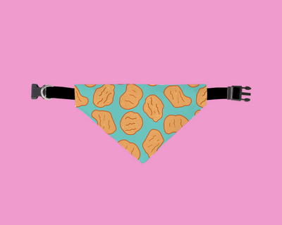 Dog bandana with a pattern on a pink background
