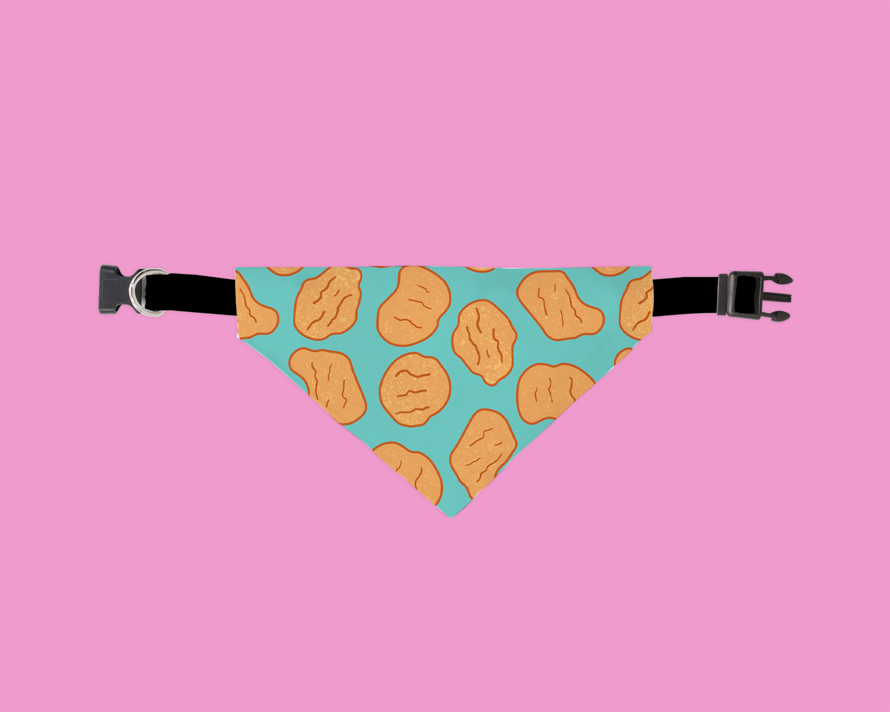 Dog bandana with a pattern on a pink background